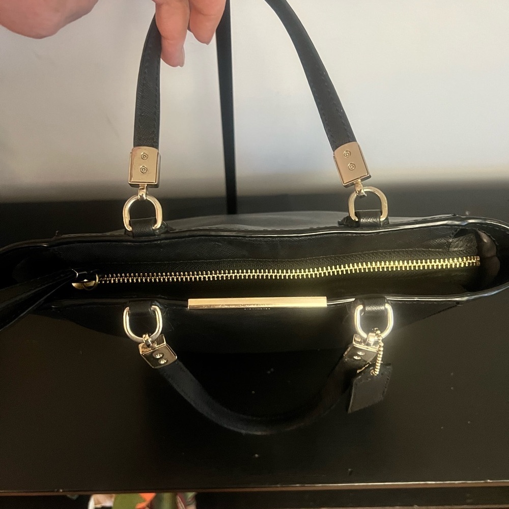 Coach Black Madison Saffiano Leather Mini Tote Bag - Picture 10 of 13